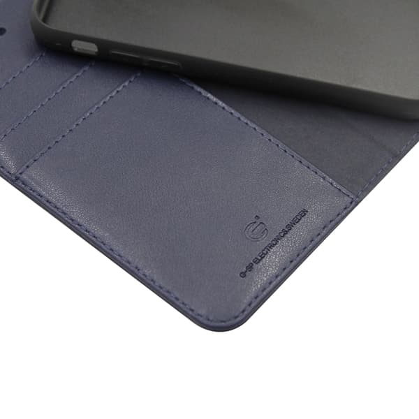 Wallet Case Magnetic Leather with Stand for iPhone X and XS - Blue Blå