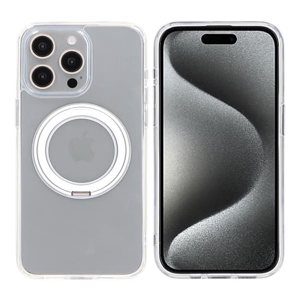 Matte case 360 ​​rotating bracket Mobile Phone Case For iPhone 15 Pro Max transparent Transparent