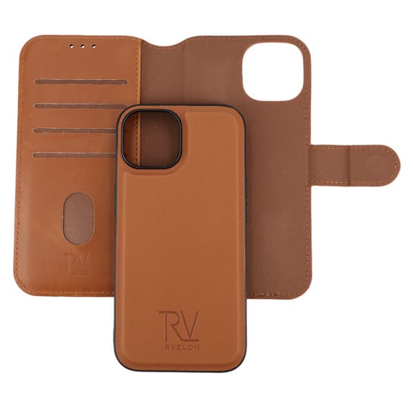 RV Magnetic Wallet Case iPhone 15 Brown Brun
