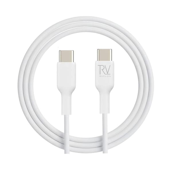 Rvelon USB-C till USB-C Kabel 1m - Vit Vit