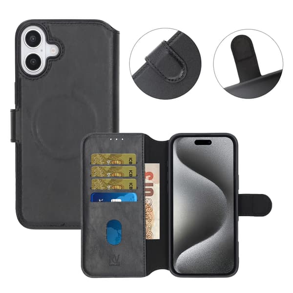 iPhone 16 Plus Wallet Case Rvelon - Black Svart