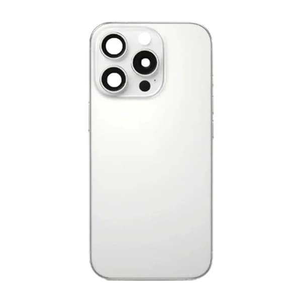 iPhone 16 Pro Max Baksida Glas med smådelar - Vit Titan Vit