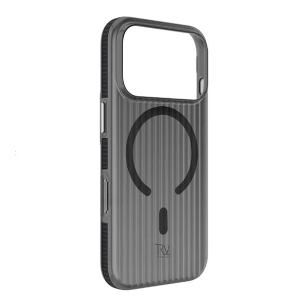 Rvelon Corrugated Magsafe Mobile Case for iPhone 17 Pro - Black Svart