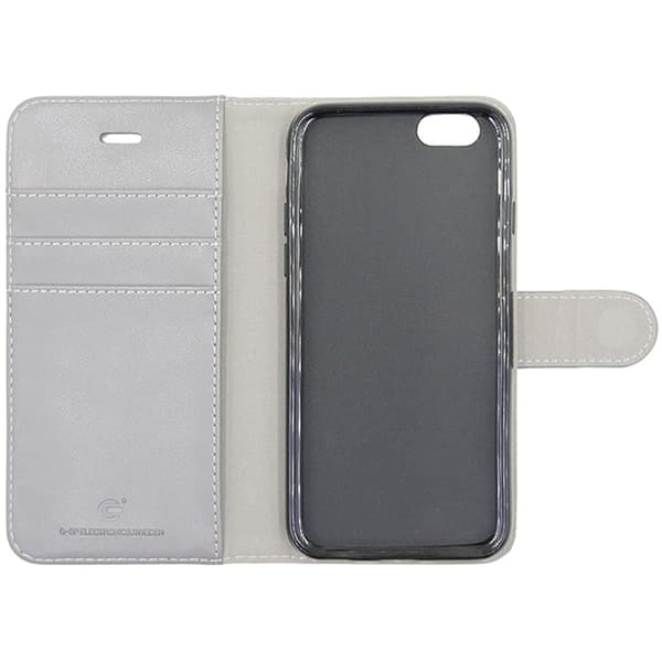 iPhone 6 och iPhone 6S Plånboksfodral Läder med Stativ - Grå Grå
