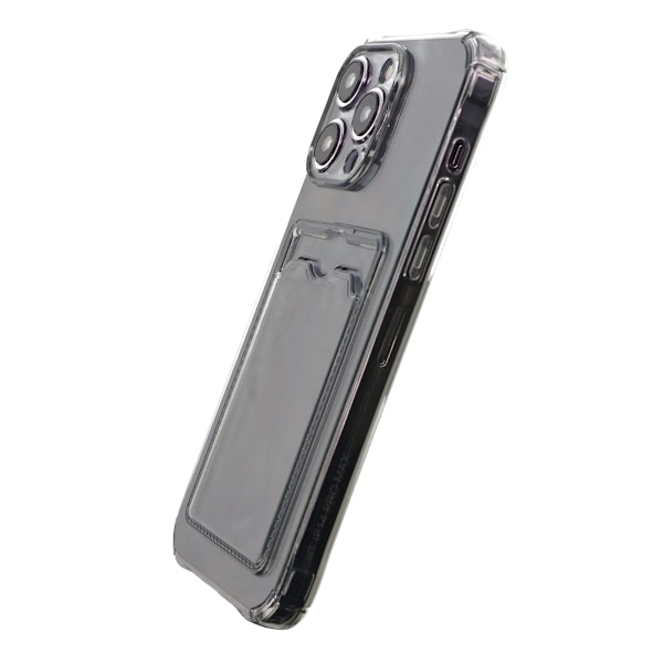Shockproof Case with Card Holder iPhone 15 Pro Black Svart