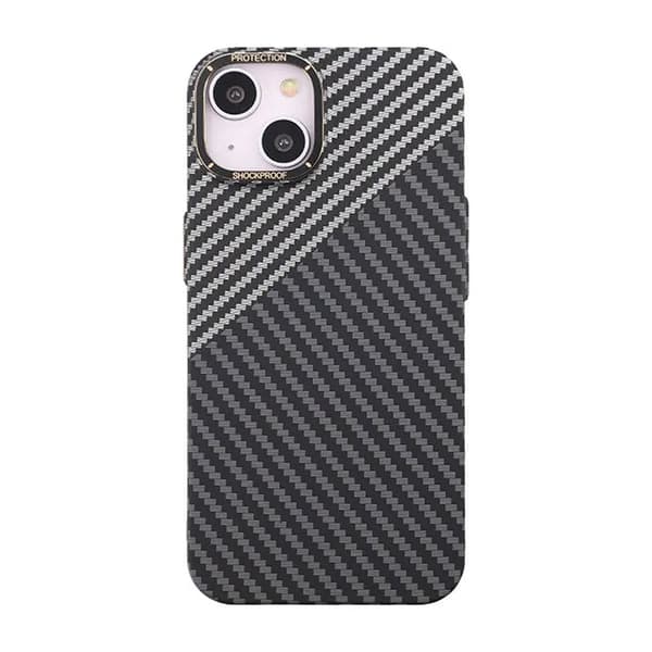 Carbon Fiber Case iPhone 14 Plus - Black and White Svart