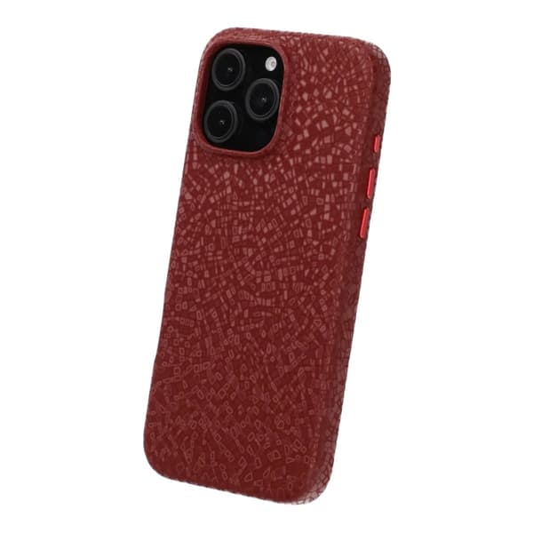 Crystal Grain Full Wrap Magnetic PU Leather Case For iPhone 16 Pro Max Red
