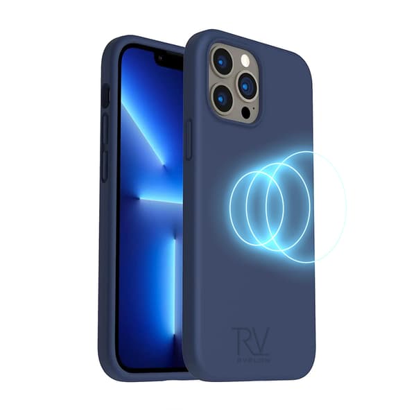 iPhone 14 Pro Silicone Case Rvelon MagSafe - Blue Blå