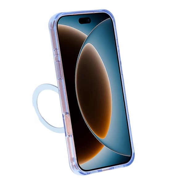 Glittrigt MagSafe-skal för iPhone 17 Pro Max och 18 Pro Max med roterande stativ - Blå Blå