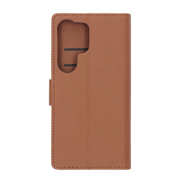 Flip Stand Leather Wallet Case For Samsung S25 Ultra Brown