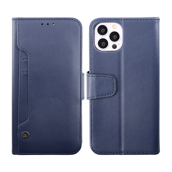 iPhone 14 Pro Max Plånboksfodral Extra Kortfack Rvelon - Blå Blå