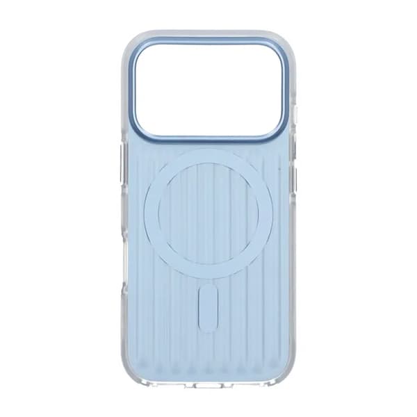 Corrugated suitcase metal paint magnetic suction Case For iPhone 17 Pro Blue Blå