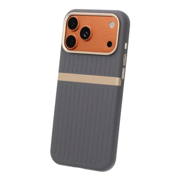 Luggage Spliced Leather Texture Magnetic Phone Case For iPhone 17 Pro/18 Pro Grey Grå