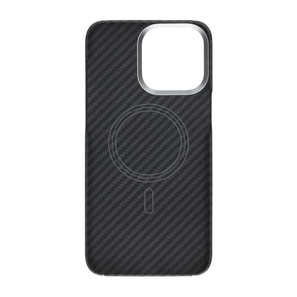 Kevlar Woven Magnetic Case - iPhone 15 Pro Max Black Thick Weave Svart