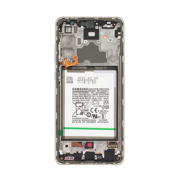 Samsung A72 4G Skärm med LCD Display + Batteri Original - Vit Vit