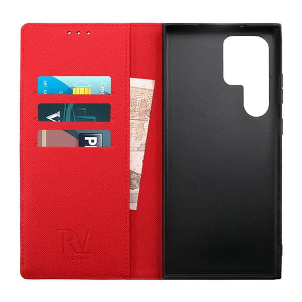 Samsung Galaxy S23 Ultra Plånboksfodral Magnet Rvelon - Röd Röd