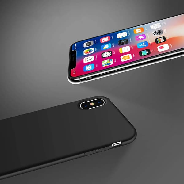 Rvelon Silicone Mobile Case for iPhone X and XS - Black Svart