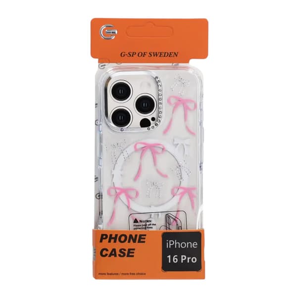 Mobile case Magsafe for iPhone 16 Pro - Transparent with bow Transparent