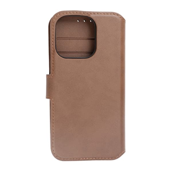 iPhone 15 Pro Plånboksfodral Läder Rvelon - Brun Brun