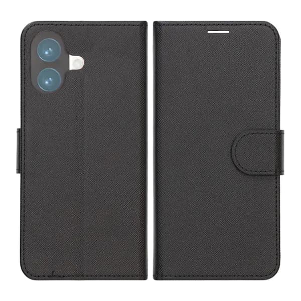 Wallet Case with Stand for iPhone 17 - Black Svart