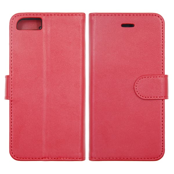 Wallet Case Magnet Leather with Stand for iPhone 6 and 6S - Red Röd