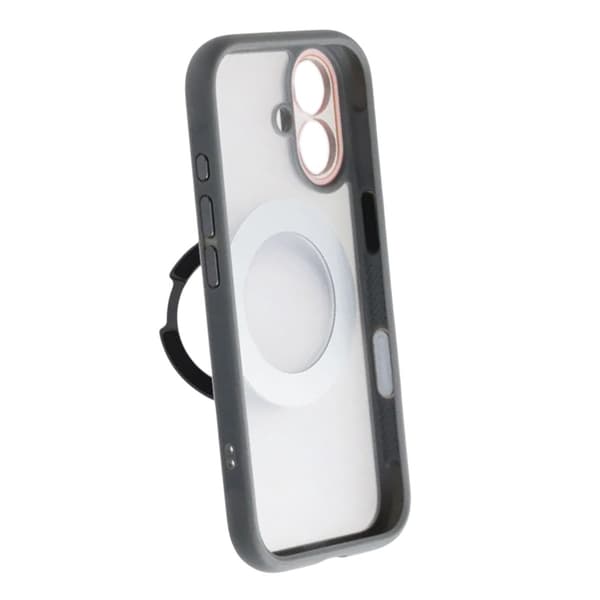 Clear Glow 360-degree Rotating MagSafe Stand Case For iPhone 17 Gray