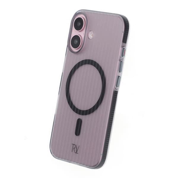 iPhone 16 Mobile Case Corrugated Magsafe Rvelon - Black Svart