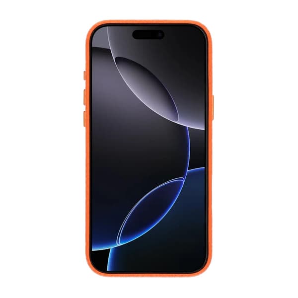 Crystal Grain Full Wrap Magnetic PU Leather Case For iPhone 16 Pro Max Orange