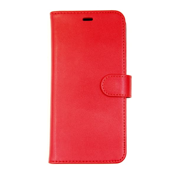 iPhone XS Max Wallet Case Leather with Stand - Red Röd