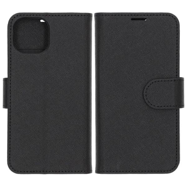 iPhone 15 Wallet Case with Stand - Black Svart