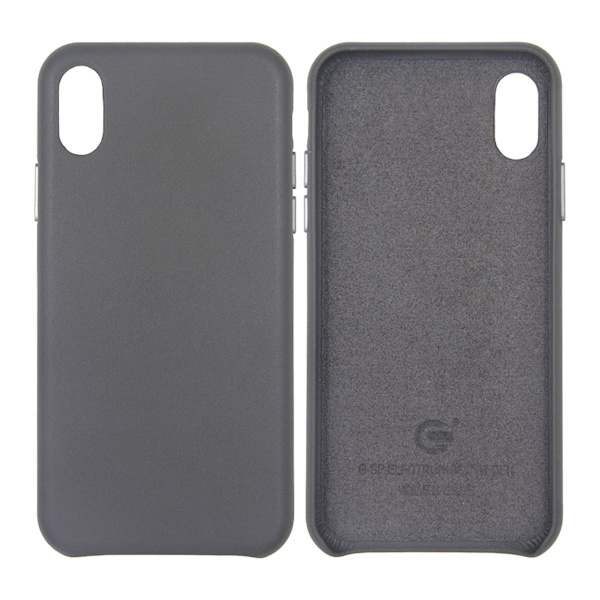 iPhone X och iPhone XS Läderfodral - Grå Grå
