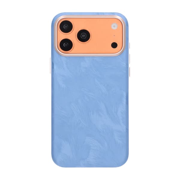 Mobilskal med plumartad textur för iPhone 17 Pro Max och iPhone 18 Pro Max - Blå Blå