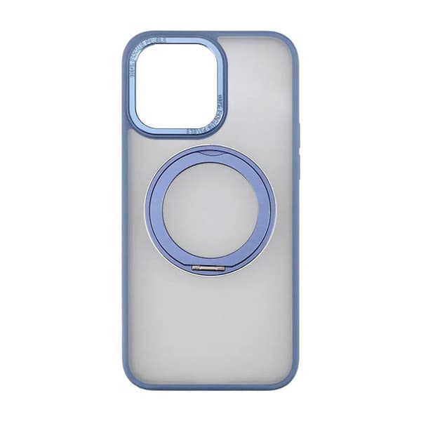 Rvelon  TPU + PC Metal Ring Case With MagSafe For iPhone 15 Pro Max Blue