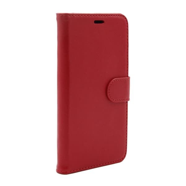 Wallet Case Leather with Stand for iPhone X and XS - Red Röd