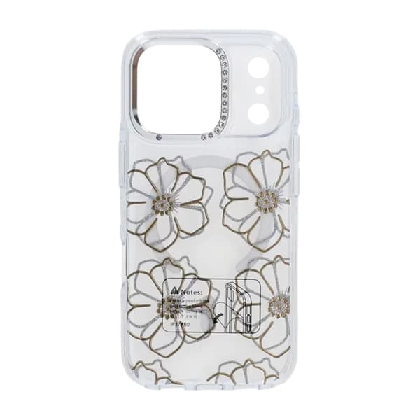 Skal Magsafe till iPhone 17 Pro Max - Transparent med blommor Transparent