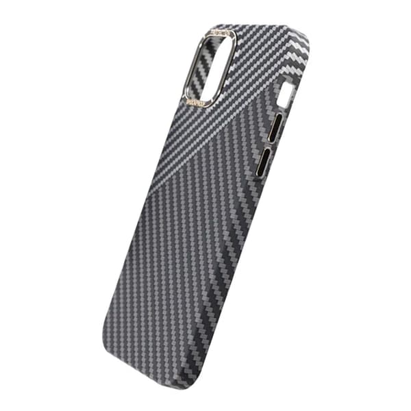 Kolfiber Skal iPhone 13 Pro Max - Svart & Vit Svart