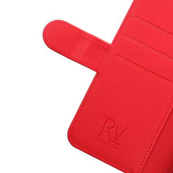 Rvelon Wallet Case Magnet for iPhone 12 and 12 Pro - Red Röd