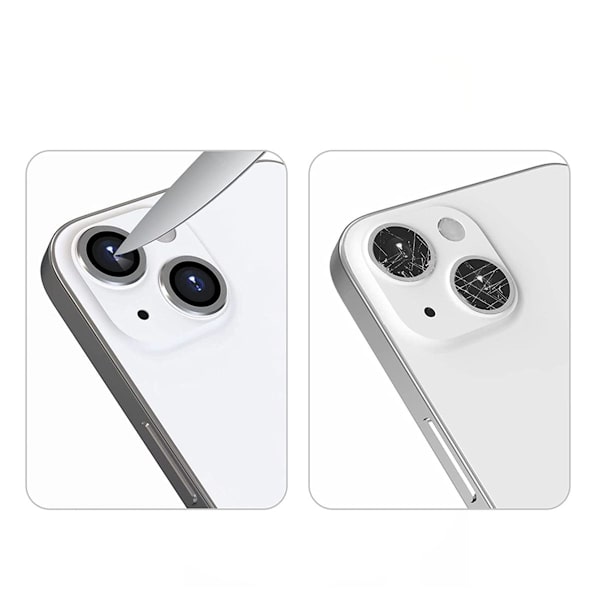 iPhone 13/13 Mini Kameralins skydd med Ram - Silver Silver