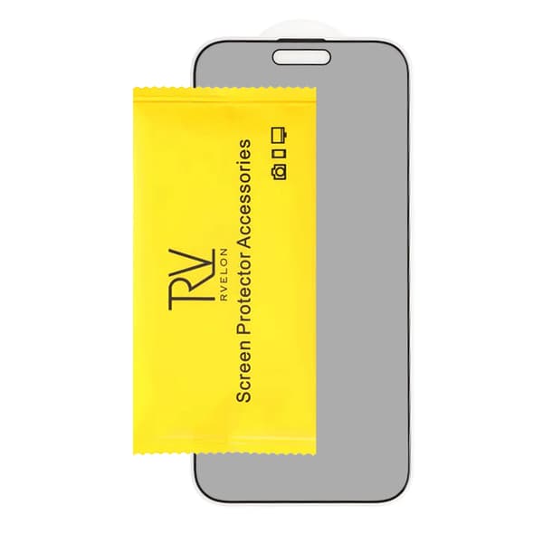 Privacy Tempered Glass Screen Protector iPhone 16 Pro Max - Black - bulk