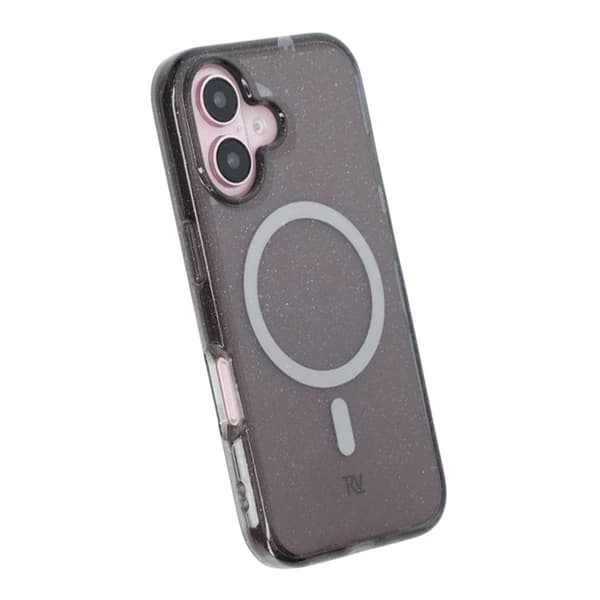 iPhone 16 Rvelon TPU Mobile Case with MagSafe - Glitter Black Glitter
