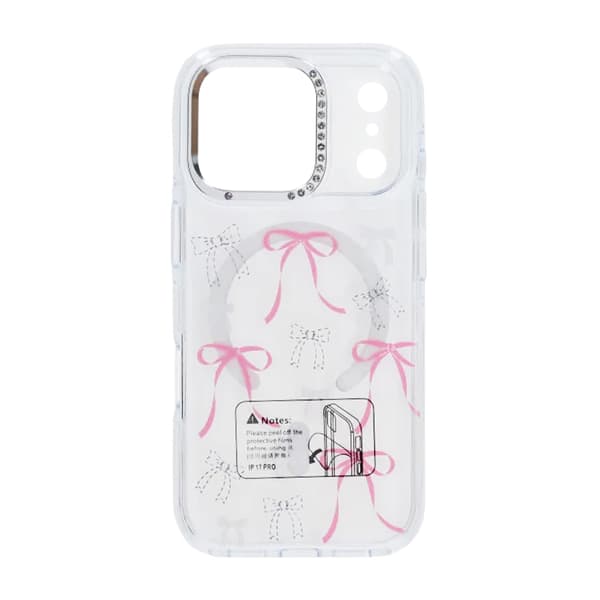 Mobile case Magsafe for iPhone 17 Pro - Transparent with bow Transparent