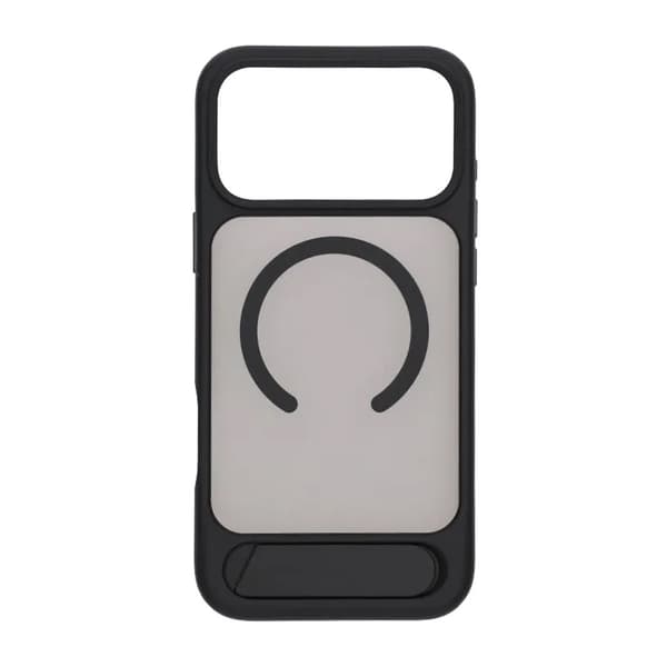 Black Feather Inclined Bracket Magnetic Case - iPhone 17 Pro Max Black Svart