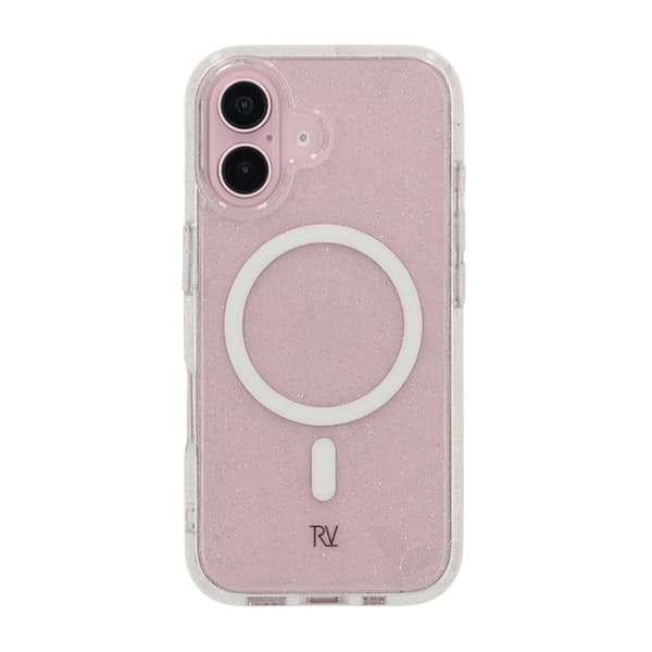 iPhone 16 Rvelon Mobilskal TPU med MagSafe - Glitter Vit Glitter