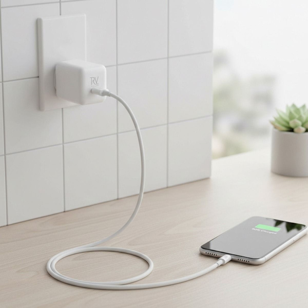 Rvelon USB-A till Lightning Kabel 2m Vit
