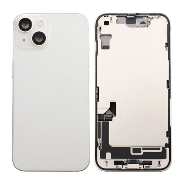 iPhone 14 Baksida med Komplett Ram - Vit Vit