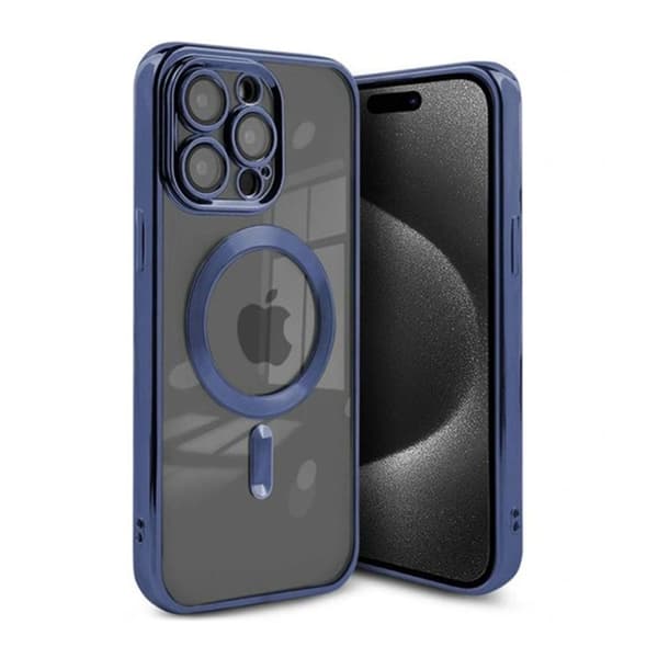 Luxury Mobilskal med Magsafe iPhone 15 Pro - Mörkblå Dark Blue