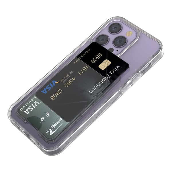 iPhone 14 Pro Max Case with Card Holder TPU - Transparent Transparent