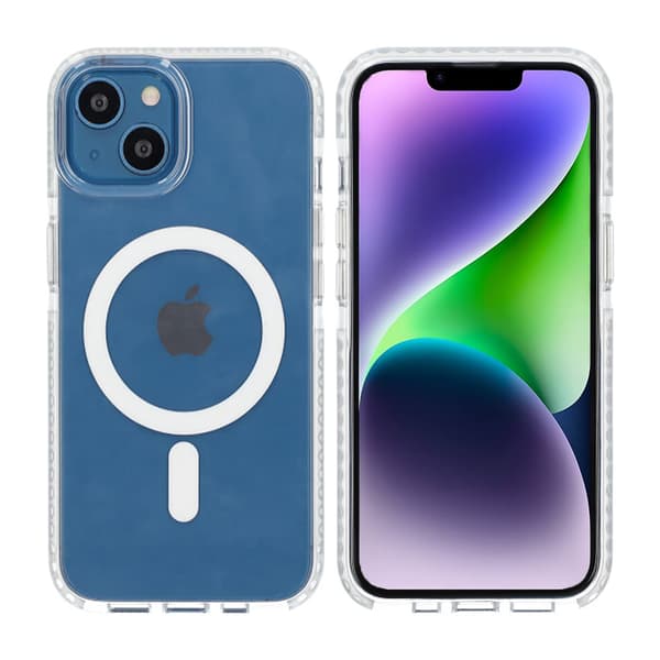 Transparent double-sided coated IMD magnetism case For iPhone 14/13 white Vit