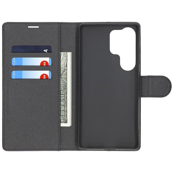 Samsung Galaxy S25 Ultra Wallet Case with Stand - Black Svart