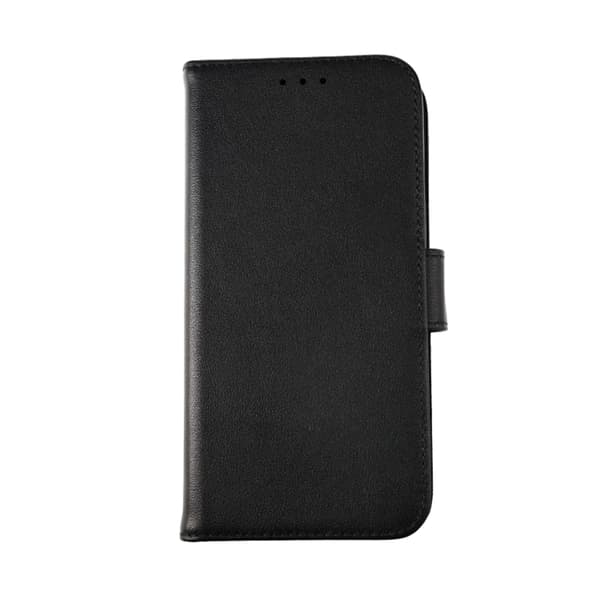 Rvelon Wallet Case Leather for iPhone 12 and 12 Pro - Black Svart